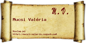 Mucsi Valéria névjegykártya