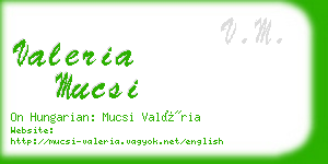 valeria mucsi business card